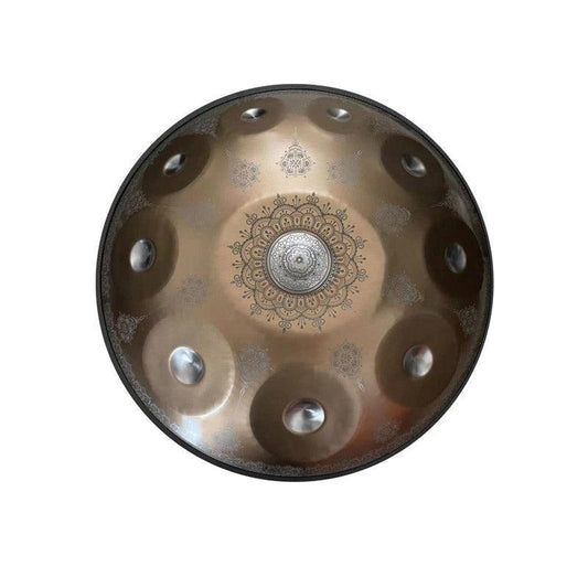 MiSoundofNature Patrón de mandala personalizado F3 escala Low Pygmy hecho a mano 22 pulgadas 10+2 notas handpan de acero inoxidable/acero nitruro, disponible en 432 Hz y 440 Hz