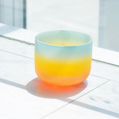 12-inch Rainbow Color 440/432Hz Crystal Singing Bowl Seven Chakras Sound Bowl Yoga Meditation - HLURU.SHOP