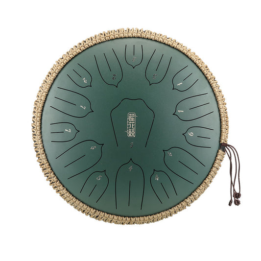 HLURU Huashu Upgrade Lotus 14'' 15 Tone C Key Carbon Steel Tongue Drum