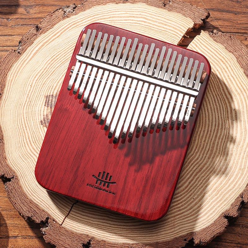 HLURU 17/21 Key Flat Kalimba Thumb Piano, Artist Collaboration Series American Perilla Wood C Major Kalimba Instrument