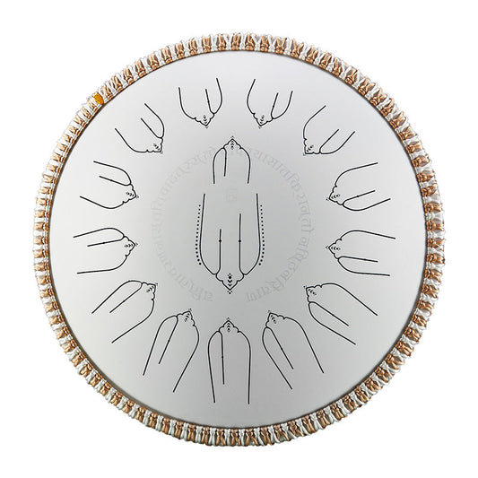 Hluru EQ Titanium Steel Tongue Drum 15 Notes 14'' D Minor Kurd 432Hz