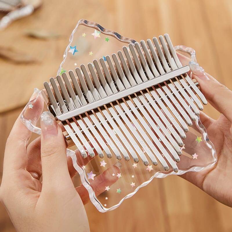 Hluru Galaxy 17/21 Key Flat Acrylic Kalimba Thumb Piano For Children, C Tone Kalimba For Beginners