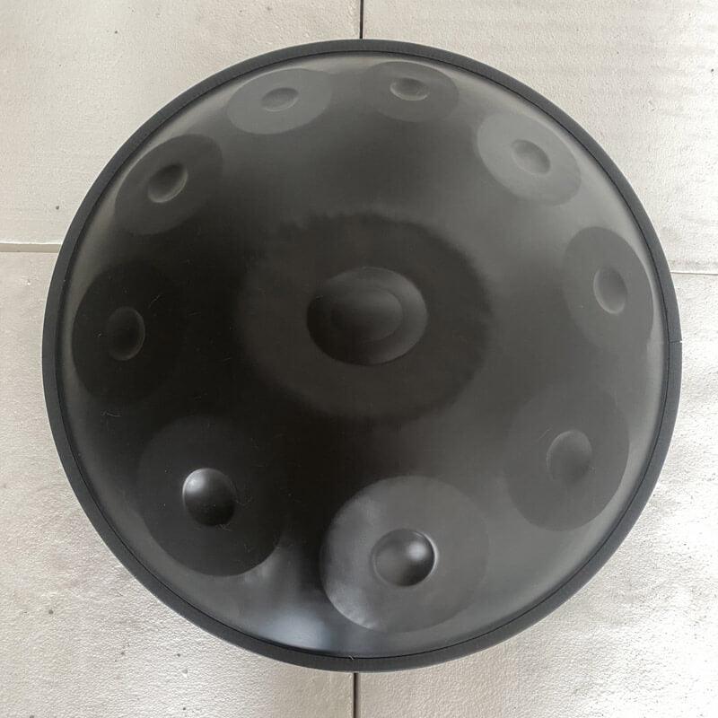 MiSoundofNature individuelle Handpan-Trommel, 22 Zoll, 10/10+2 Töne, F3, niedrige Pygmäen-Skala, Schlaginstrument aus Edelstahl/nitriertem Stahl, erhältlich in 432 Hz und 440 Hz 