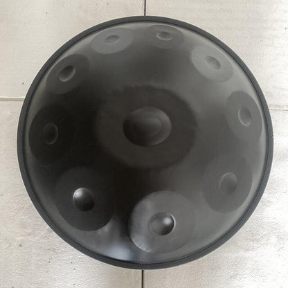 MiSoundofNature individuelle Handpan-Trommel, 22 Zoll, 10/10+2 Töne, F3, niedrige Pygmäen-Skala, Schlaginstrument aus Edelstahl/nitriertem Stahl, erhältlich in 432 Hz und 440 Hz 