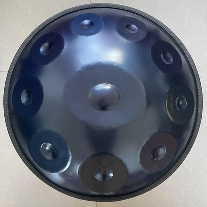 MiSoundofNature Customized Handpan Drum 22 Inch 10/11 Notes F3/F#3 Akepygnox Scale Stainless Steel/Nitrided Steel Percussion Instrument, Available in 432 Hz and 440 Hz