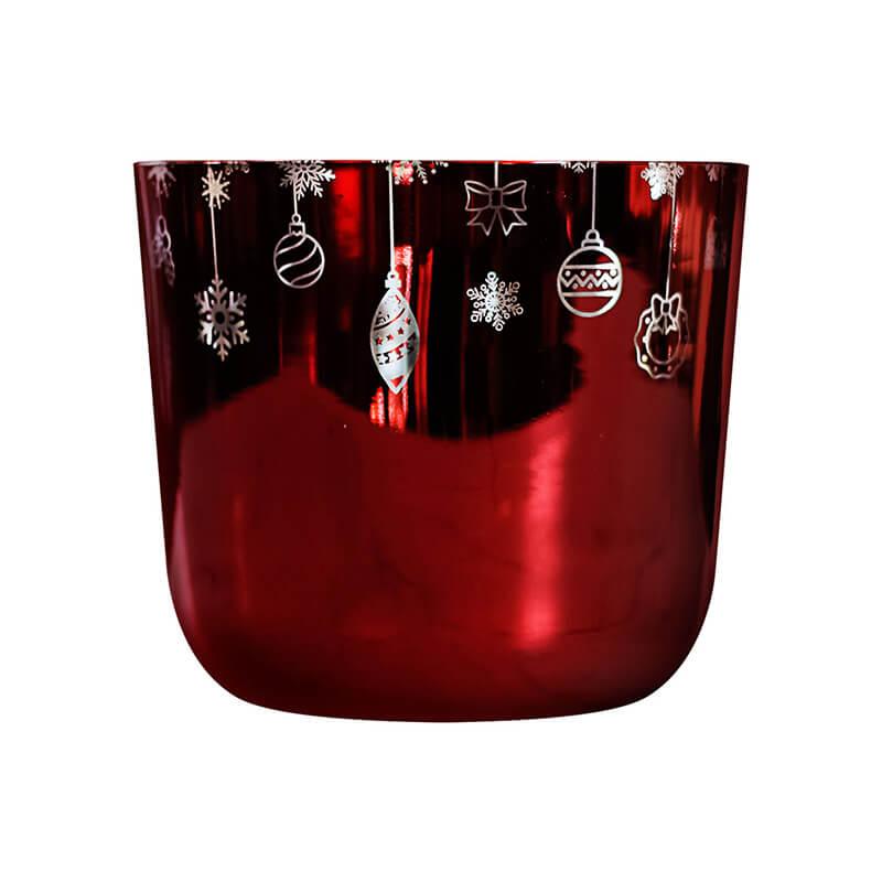 MiSoundofNature Christmas Red Crystal Bowl Quartz 7 Chakra Singing Bowls For Meditation Healing Cleansing