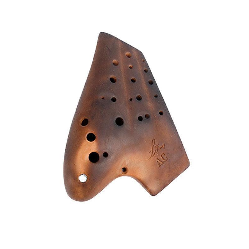 Ocarina classique à triple chambre de couleur unie, instrument en argile naturelle mate alto C