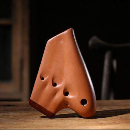 Ocarina classique à triple chambre de couleur unie, instrument en argile naturelle mate alto C