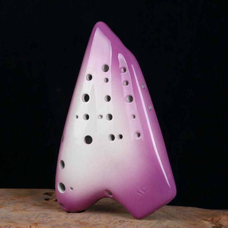 Ocarina classique à triple chambre de couleur unie, instrument en argile naturelle mate alto C