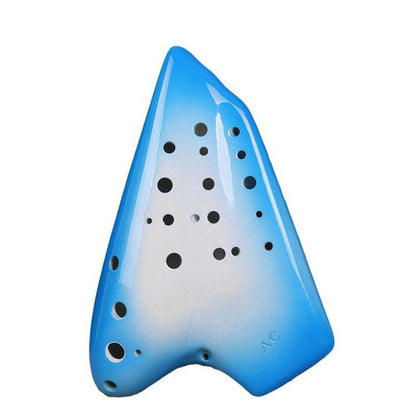 Ocarina classique à triple chambre de couleur unie, instrument en argile naturelle mate alto C