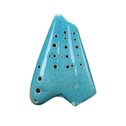 Ocarina classique à triple chambre de couleur unie, instrument en argile naturelle mate alto C