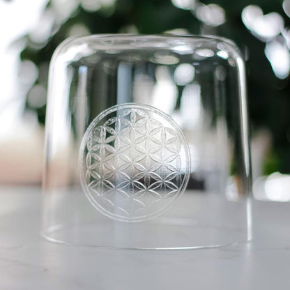 MiSoundofNature Flower of Life 4" - 8" Clear Crystal Singing Bowls 7 Chakra Healing Bowls