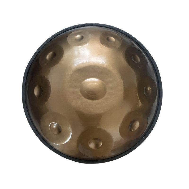 MiSoundofNature individuelle Handpan-Trommel, 22 Zoll, 10/10+2 Töne, F3, niedrige Pygmäen-Skala, Schlaginstrument aus Edelstahl/nitriertem Stahl, erhältlich in 432 Hz und 440 Hz 