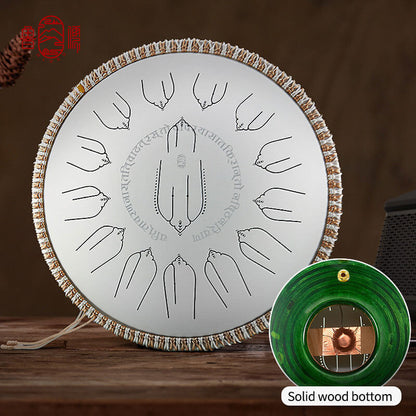 Hluru EQ Titanium Steel Tongue Drum 15 Notes 14'' D Minor Kurd 432Hz