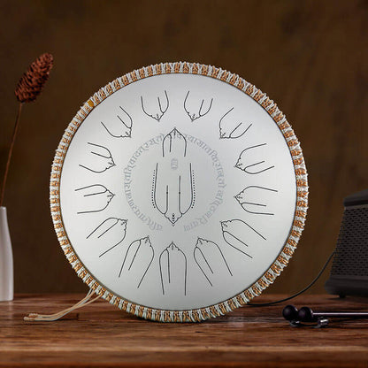 Hluru EQ Titanium Steel Tongue Drum 15 Notes 14'' D Minor Kurd 432Hz