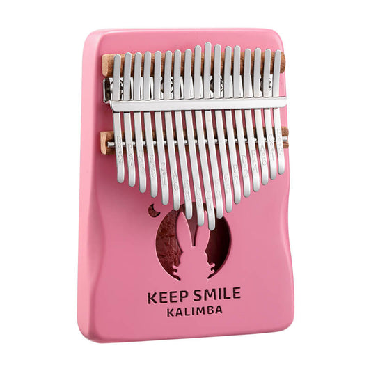 Huashu 17/21 Key Hollow Kalimba Thumb Piano, Mahogany Core Armrest Round Hole Single Board Trepanning C Tone Kalimba Instrument