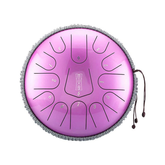 HLURU Pearl Paint Alloy Steel Tongue Drum C Key 12 Inches 13 Notes Triangle Style Tongue Pan With Rope (F KEY Can Be Customized)