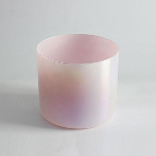 MiSoundofNature Pink Crystal Singing Bowls, Colored Quartz Bowl Chakra Therapy Sound Bath Bowls