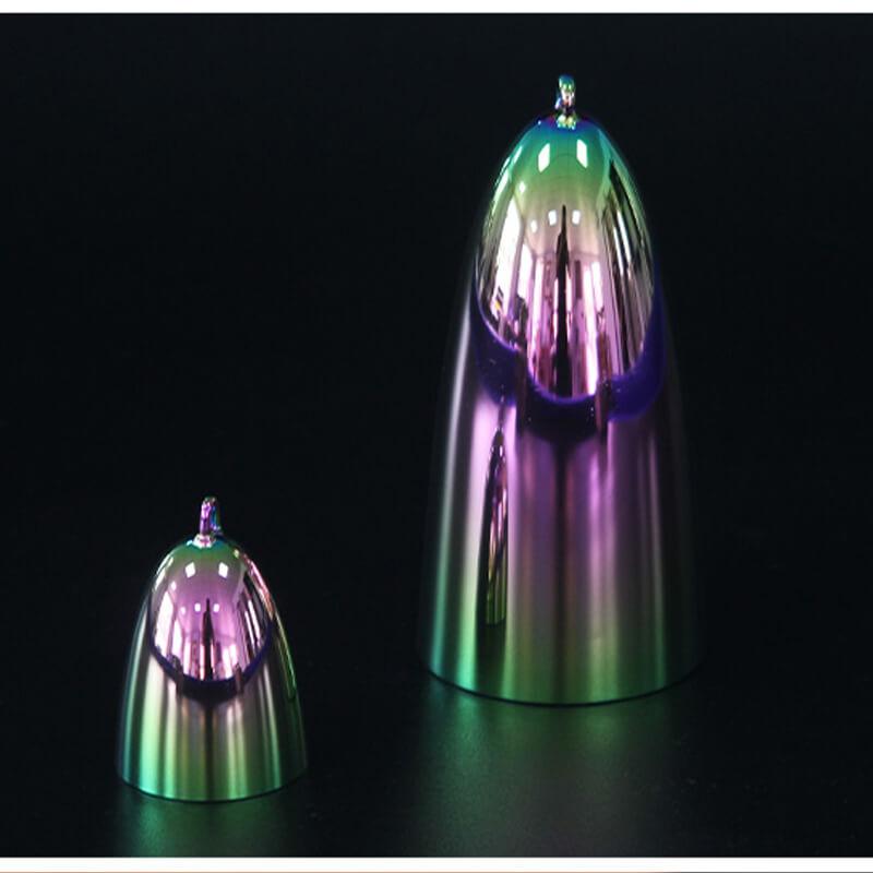 MiSoundofNature Gradient Pink green Crystal Singing Bell Quartz Meditation Sound Bell