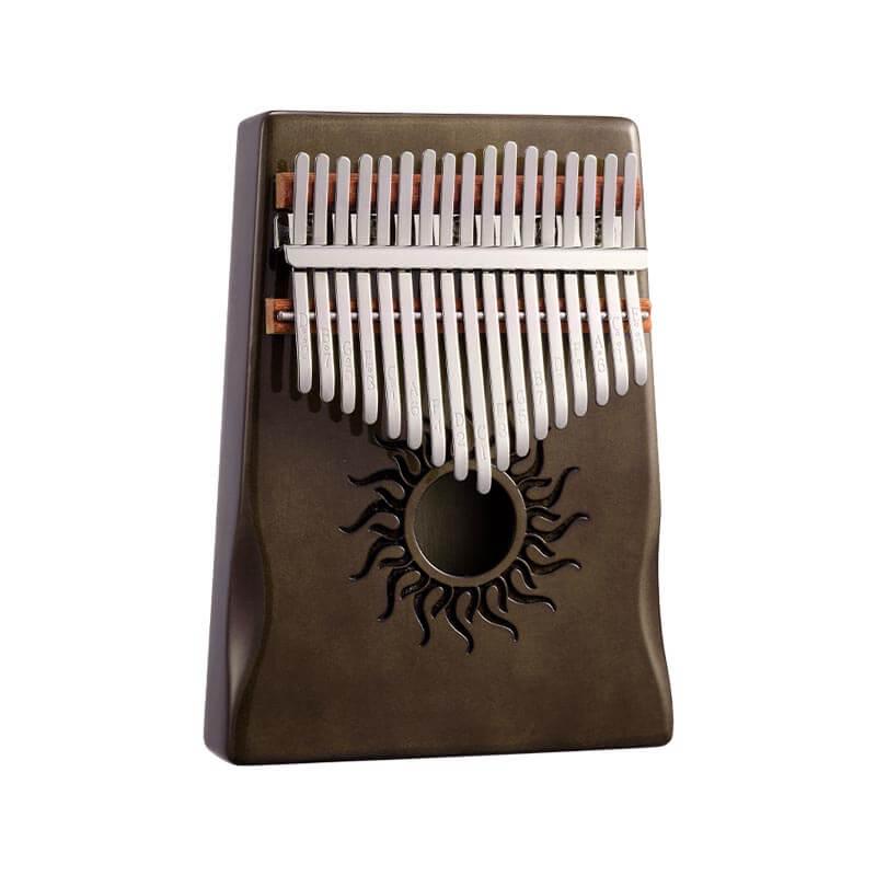 HLURU Huashu Sun God 17/21 Key C Tone Hollow Kalimba Thumb Piano, Reposabrazos de arce Caja de apertura de orificio redondo Resonancia de tablero único Trepanning Kalimba Instrument