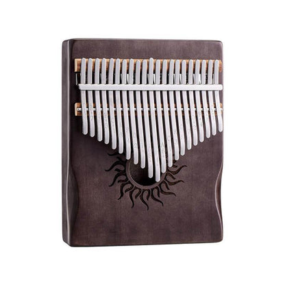 HLURU Huashu Sun God 17/21 Key C Tone Hollow Kalimba Thumb Piano, Reposabrazos de arce Caja de apertura de orificio redondo Resonancia de tablero único Trepanning Kalimba Instrument