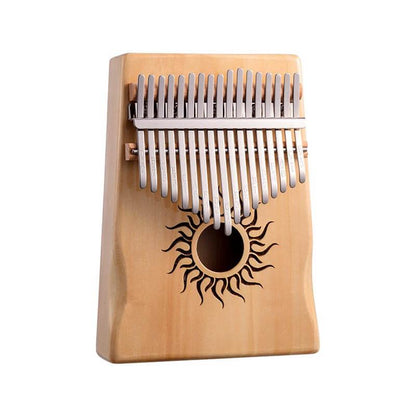 HLURU Huashu Sun God 17/21 Key C Tone Hollow Kalimba Thumb Piano, Reposabrazos de arce Caja de apertura de orificio redondo Resonancia de tablero único Trepanning Kalimba Instrument