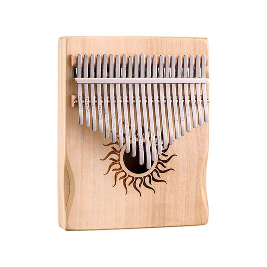 HLURU Huashu Sun God 17/21 Key C Tone Hollow Kalimba Thumb Piano, Reposabrazos de arce Caja de apertura de orificio redondo Resonancia de tablero único Trepanning Kalimba Instrument