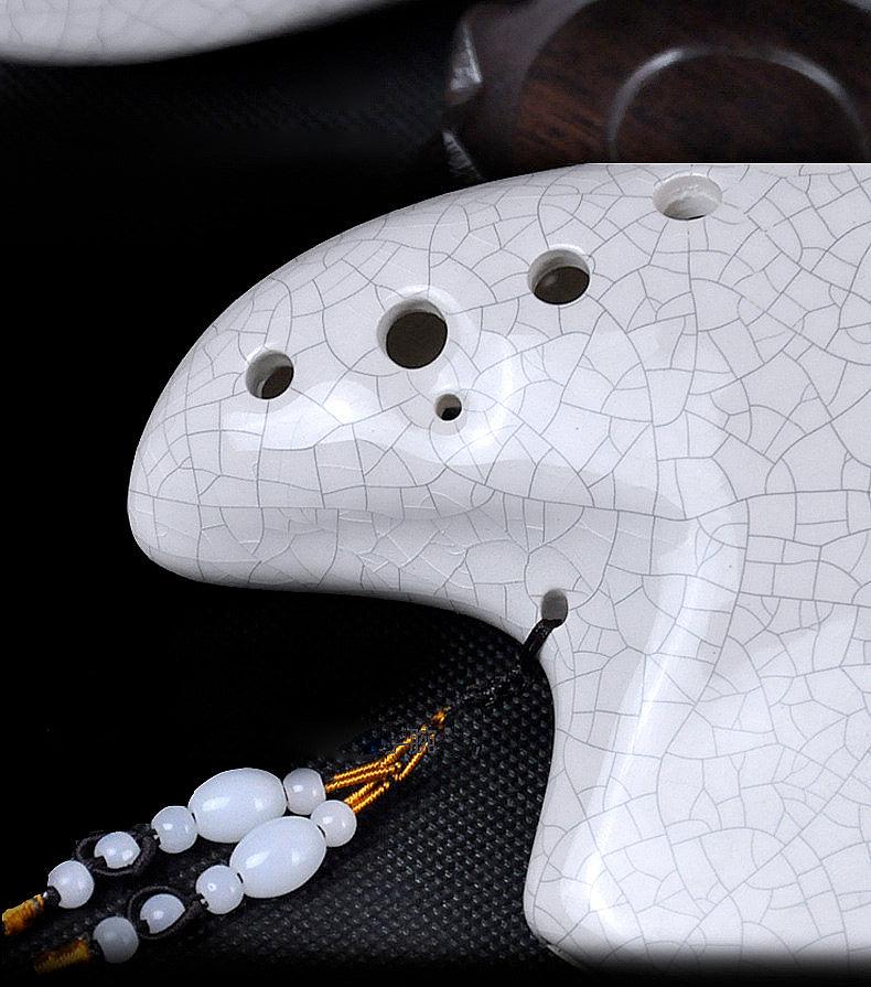 Bird Triple Ocarina White Crack Ocarine AC Alto C Ocarina Wind Instrument - HLURU.SHOP