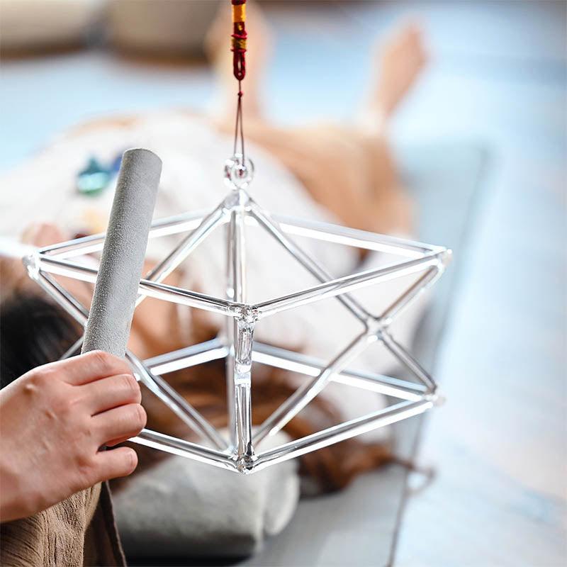 Clear Merkaba Crystal Pyramid Sound Healing Quartz Merkaba Chakra Singing Bowls - HLURU.SHOP