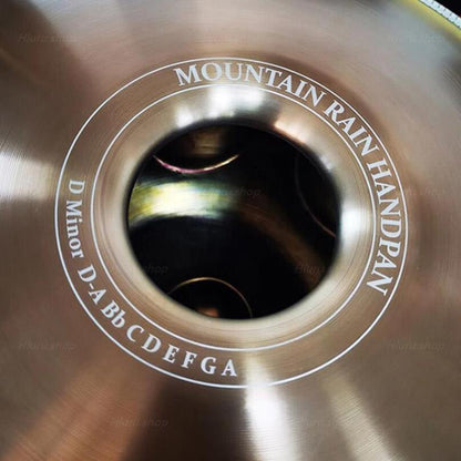 Mountain Rain Maßgeschneiderte 22 Zoll 10-Noten-Handpan-Trommel aus Edelstahl, F3 Equinox/Integral-Skala, erhältlich in 432 Hz und 440 Hz, High-End-Schlaginstrument 