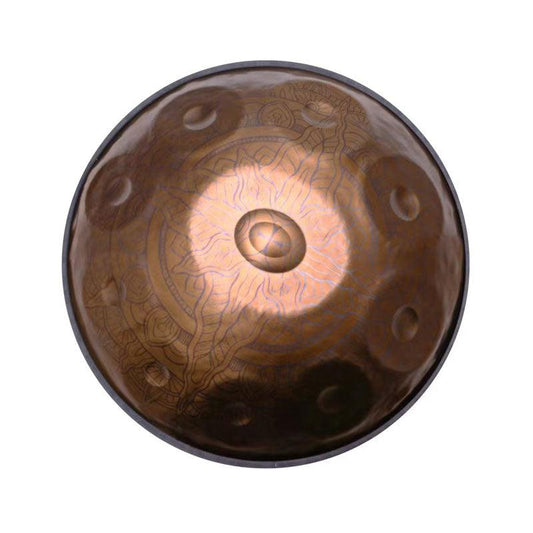 MiSoundofNature Customized Epiphany Entirely Handmade Handpan Drum - D Major Stainless Steel 22 In 9 Notes, Available in 432 Hz & 440 Hz