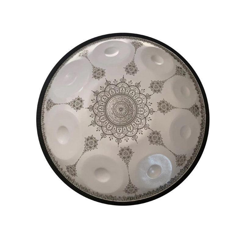 MiSoundofNature Mandala Pattern Handmade Stainless Steel/Nitride Steel Handpan Drum D Major 22 Inch 9 Notes Featured, Available in 432 Hz and 440 Hz