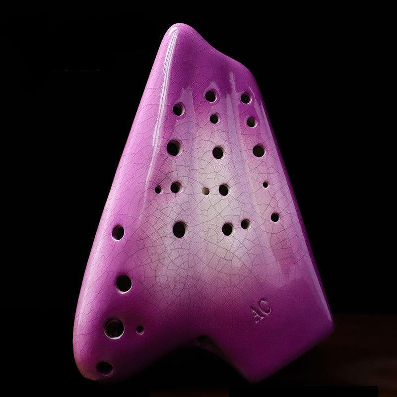 Multicolor Ice Crack Triple Ocarina Alto C Clay Ocarina Musical Instrument - HLURU.SHOP