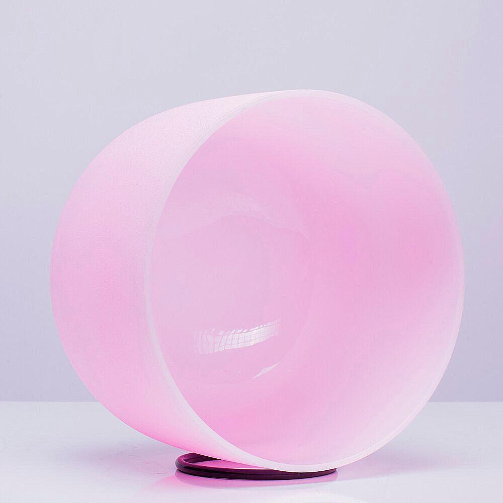 Pink Crystal Singing Bowl 8"~12" Chakra Frosted Quartz Sound Healing Bowl Meditation - HLURU.SHOP