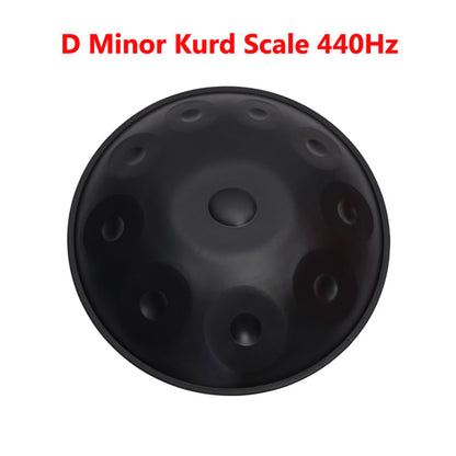 Hand Pan Drum 22 Inches 10 Tones Kurd Scale D Minor Featured High-end Nitride Steel Handmade Performance Sound Healing Handpan, Available in 432 Hz and 440 Hz