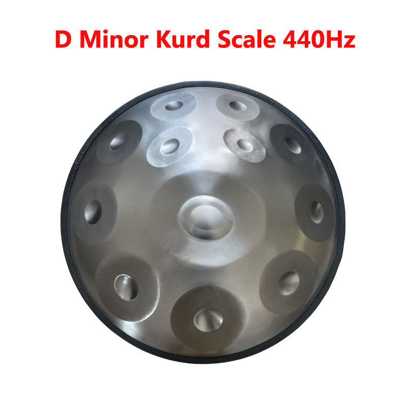 MiSoundofNature Handpan Drum 22 Inch 12 Notes D Minor Kurd Celtic Scale / C Major Stainless Steel Percussion Instrument, Available in 432 Hz and 440 Hz
