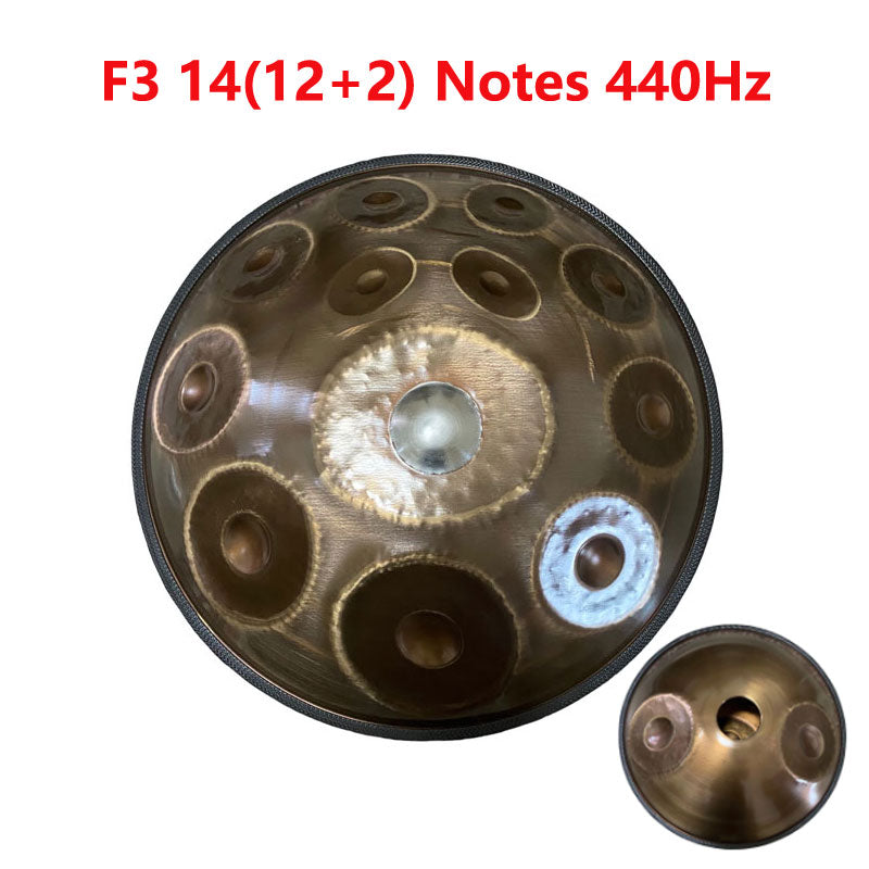 Customized 22 Inch 14(12+2) Notes F3 Ember Steel Handpan Drum, Available in 432 Hz and 440 Hz