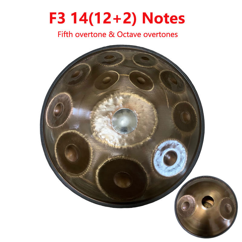 Customized 22 Inch 14(12+2) Notes F3 Ember Steel Handpan Drum, Available in 432 Hz and 440 Hz