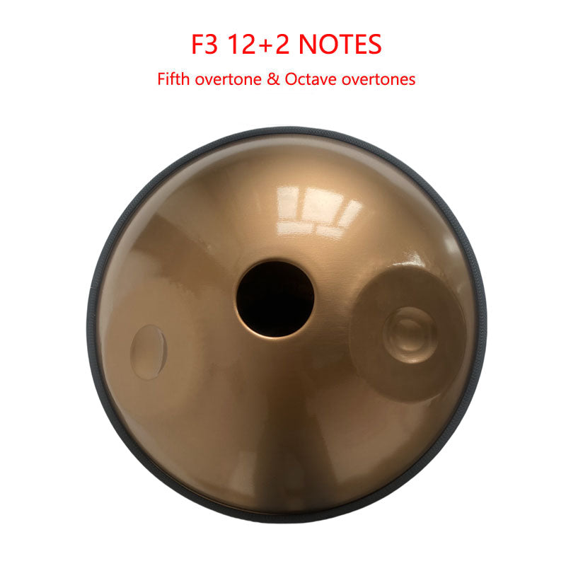 MiSoundofNature Customized Handpan Drum 22 Inch 14(12+2) Notes F3 Standard Version Stainless Steel Percussion Instrument, Available in 432 Hz and 440 Hz