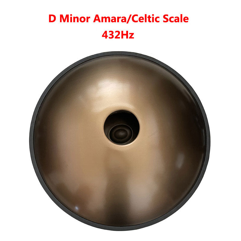Handmade HandPan Drum D Minor Amara Scale 22 Inch 9 Notes High-end Stainless Steel, Available in 432 Hz and 440 Hz