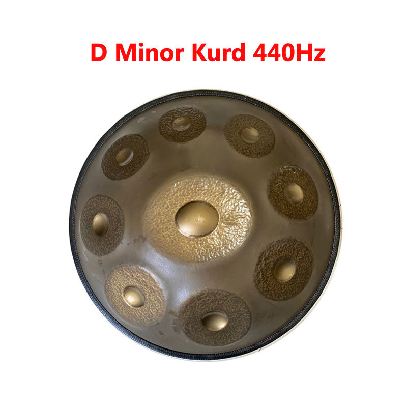 HLURU Sun God Handmade Hammering High-end 22 Inches 9 Tones Nitride Steel Handpan Drum, Available in 432 Hz and 440 Hz, Kurd Scale / Celtic Scale D Minor