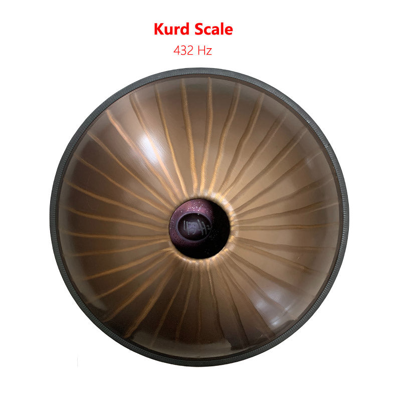 HLURU Sun God 22 Inch 9/10/12 Notes High-end Stainless Steel Handpan Drum, Kurd / Celtic D Minor, Available in 432 Hz and 440 Hz - Severe Quenching Heat Treatment