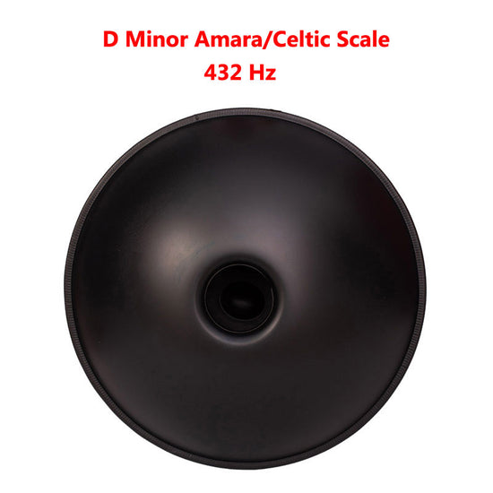 Handmade HandPan Drum D Minor Amara Scale 22 Inches 9 Notes High-end Nitride Steel Percussion Instrument, Available in 432 Hz and 440 Hz