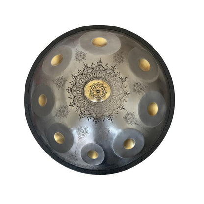 MiSoundofNature Royal Garden Handmade Kurd Scale / Celtic Scale D Minor 22 Inch 9/10/12 Notes Stainless Steel Handpan Drum, Available in 432 Hz and 440 Hz