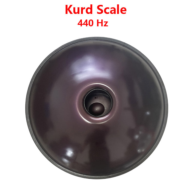 MiSoundofNature Hand Pan Drum 22 Inch 12 Notes D Minor Kurd Celtic Scale /  C Major Nitride Steel Percussion Instrument, Available in 432 Hz and 440 Hz, HLURU.SHOP