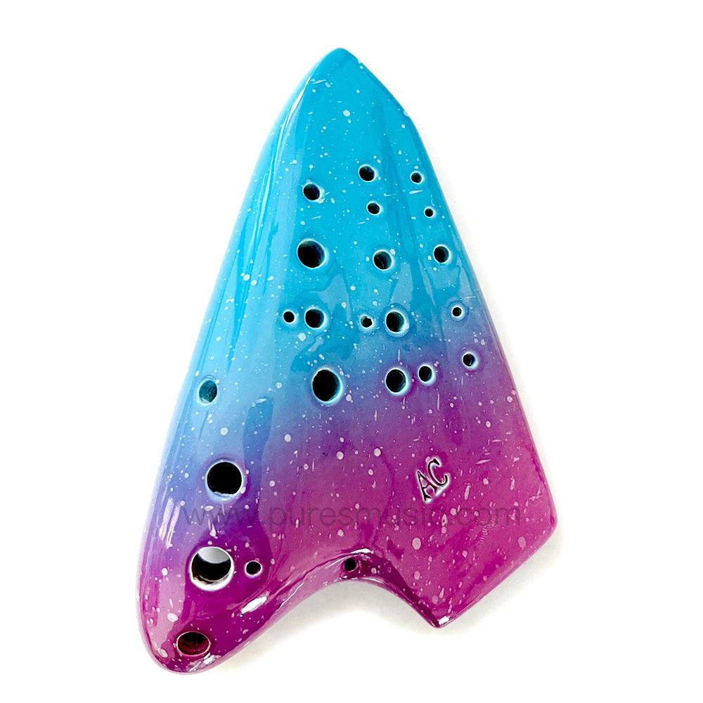 Triple Ocarina Three-tube AC tuned Smoked Burn Double Ocarina Starry Series - HLURU.SHOP