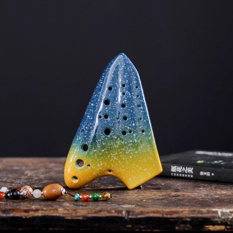 Triple Ocarina Three-tube AC tuned Smoked Burn Double Ocarina Starry Series - HLURU.SHOP