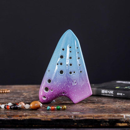 Triple Ocarina Three-tube AC tuned Smoked Burn Double Ocarina Starry Series - HLURU.SHOP