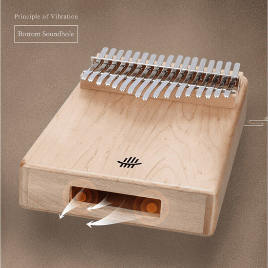 HLURU® 17 Key Hollow Kalimba Thumb Piano, Box Resonace Kalimba Instrument Maple Guibourtia Single Board Trepanning C Tone