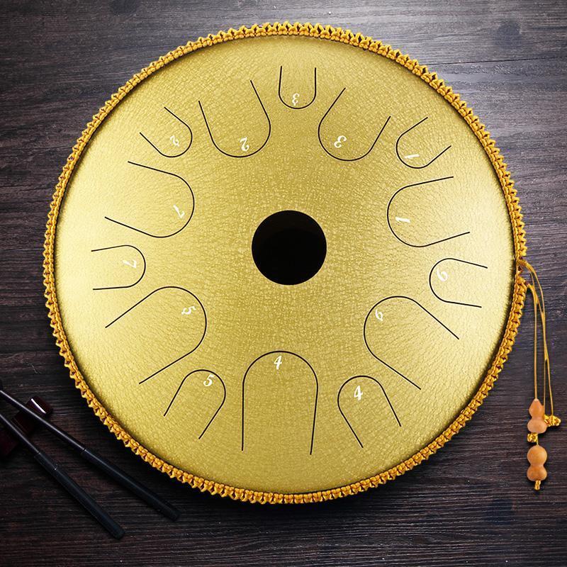 14 Inch 15 Notes Steel Tongue Drum C Major Professional Ethereal Music  Drums for Kids Beginner Hand Drum Percussion Instruments - AliExpress